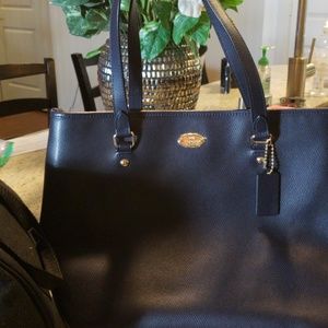 Large black coach tote